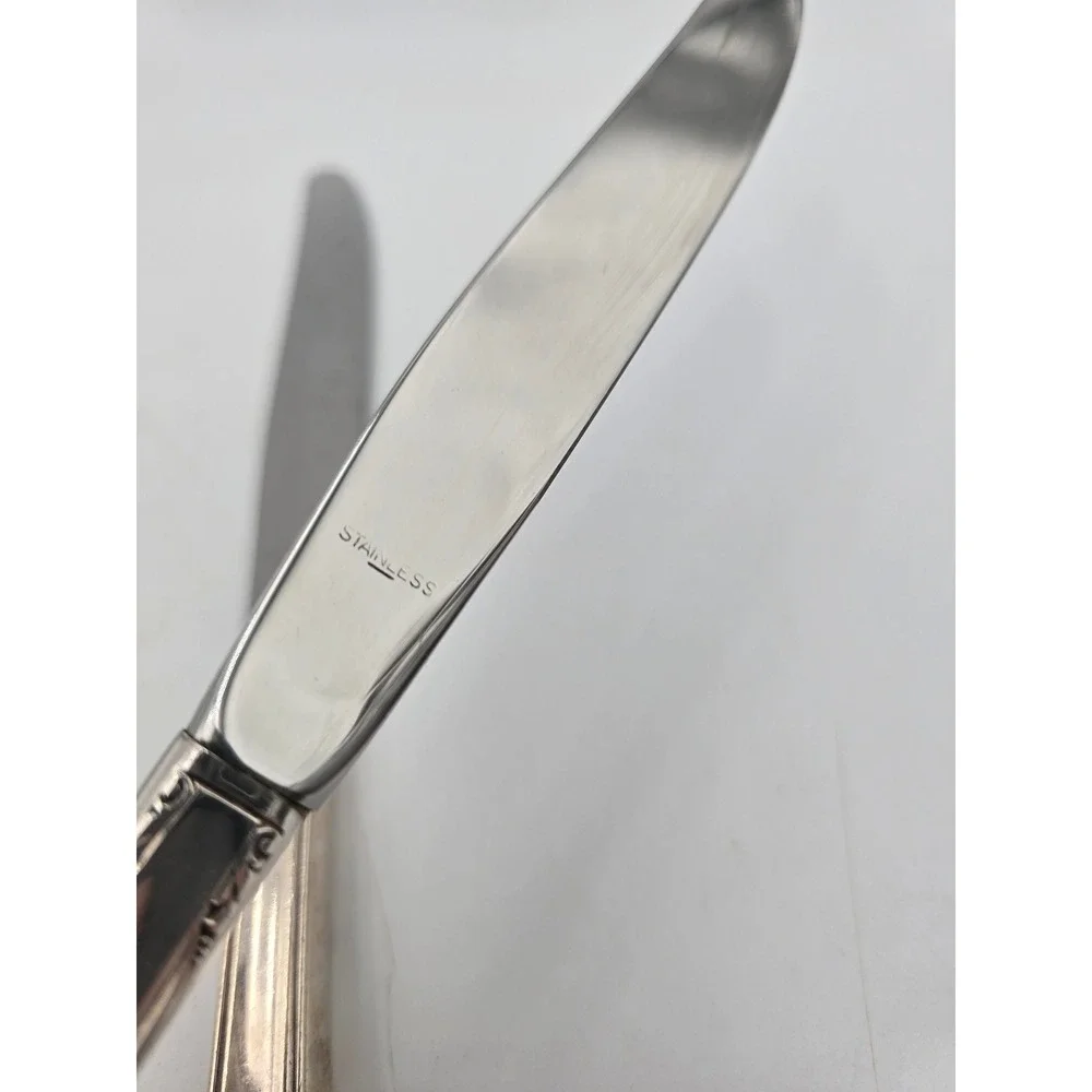 Holmes & Edwards May Queen Silverplate Dinner Knives Set of 10 Floral 9.25in